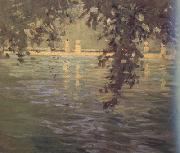 Fujishima takeji Pond Villa d'Este (nn02) oil painting